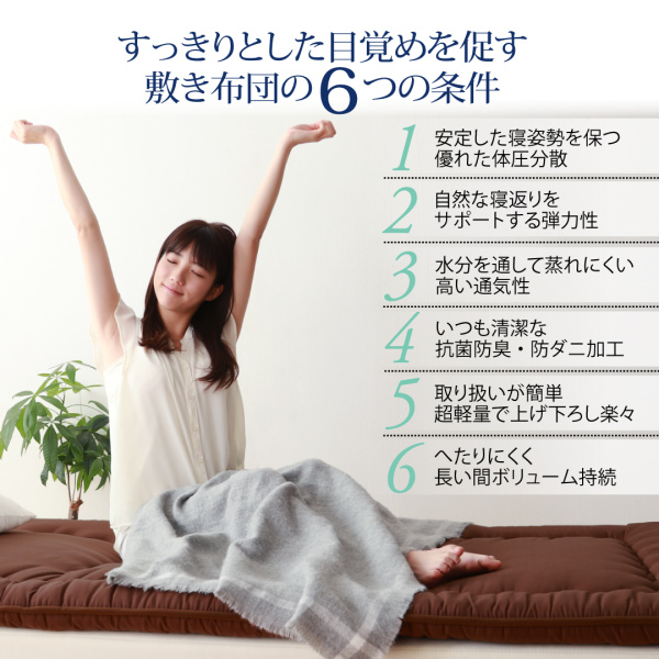 テイジン V-Lap使用 超軽量・高弾力敷布団 商品説明画像2