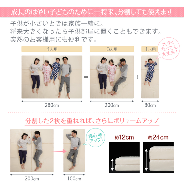 厚さが選べる 寝心地も満足なひろびろファミリーマットレス 商品説明画像7