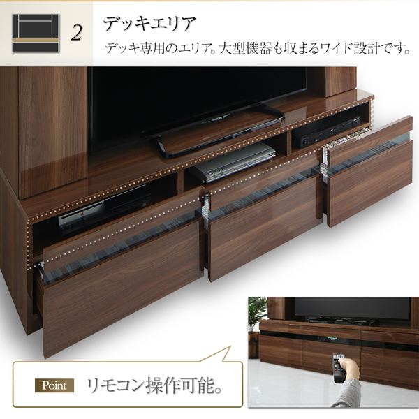 木目鏡面仕上げハイタイプテレビボード Sharon シャロン 商品説明画像7