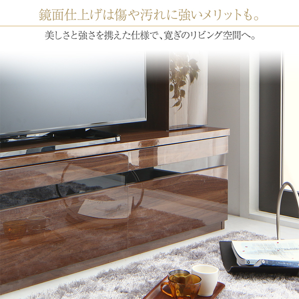 木目鏡面仕上げハイタイプテレビボード Sharon シャロン 商品説明画像14