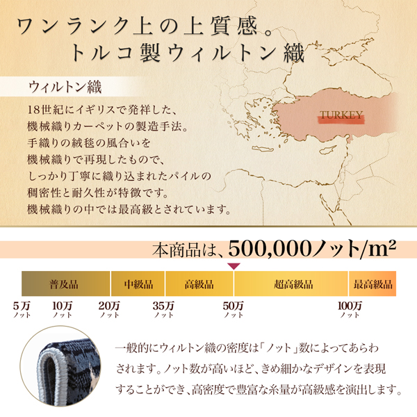 トルコ製ウィルトン織ギャッベデザインラグ Eve イヴ 商品説明画像5