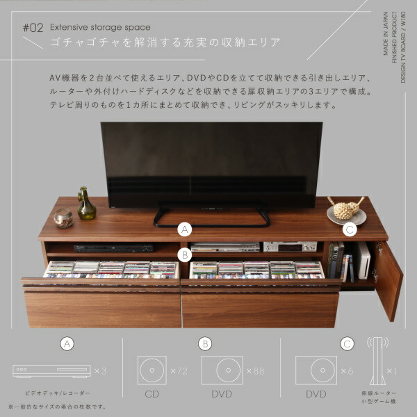 デザインテレビボード Willy ウィリー 幅180 商品説明画像14