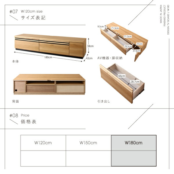 デザインテレビボード Willy ウィリー 幅180 商品説明画像20