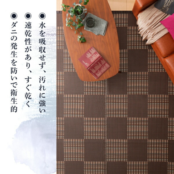 洗えるい草風モダンデザインラグ Duffle ダッフェル 商品追加画像3