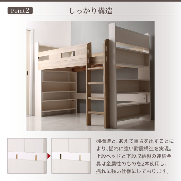 棚・コンセント付きシステムロフトベッド inity-natural アイニティ・ナチュラル 商品説明画像8