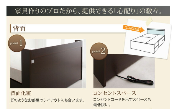 連結・棚・コンセント付すのこ収納ベッド Ernesti エルネスティ すのこ仕様 商品説明画像20