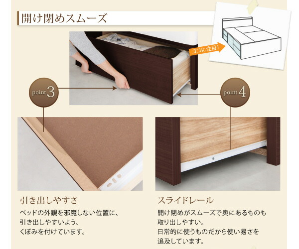 連結・棚・コンセント付すのこ収納ベッド Ernesti エルネスティ すのこ仕様 商品説明画像21