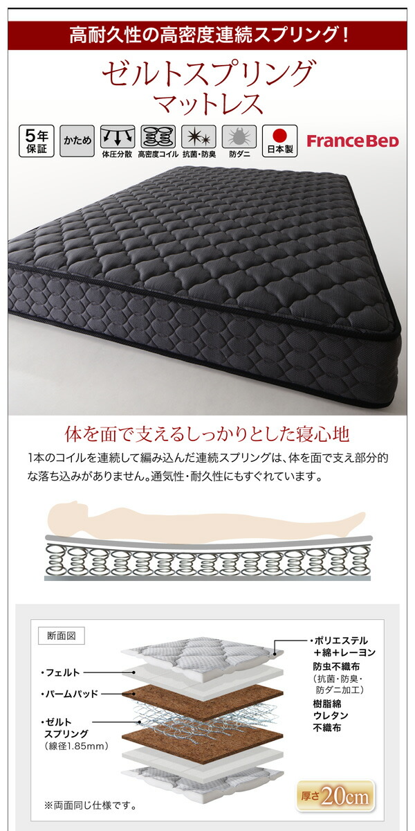 連結・棚・コンセント付すのこ収納ベッド Ernesti エルネスティ すのこ仕様 商品説明画像35