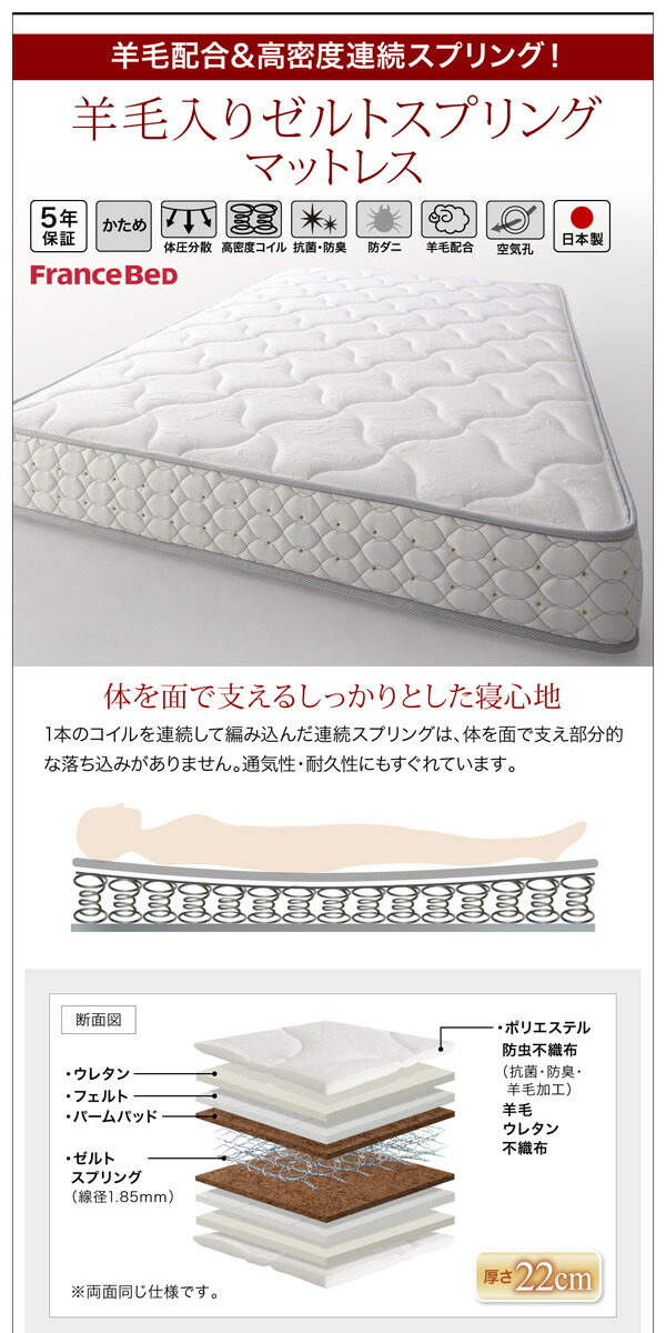 連結・棚・コンセント付すのこ収納ベッド Ernesti エルネスティ すのこ仕様 商品説明画像37