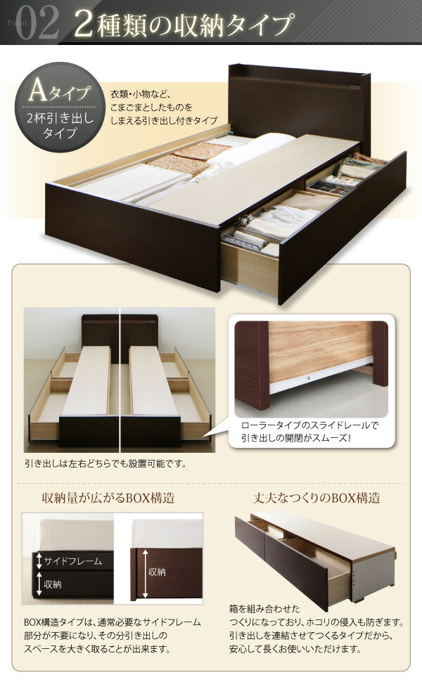連結・棚・コンセント付すのこ収納ベッド Ernesti エルネスティ すのこ仕様 商品追加画像5