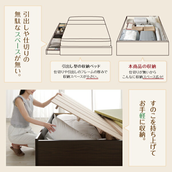 日本製・布団が収納できる大容量収納畳連結ベッド 陽葵 ひまり 商品追加画像10