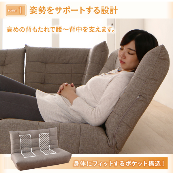 リクライニングフロアコーナーソファ Riege リージュ 商品説明画像5