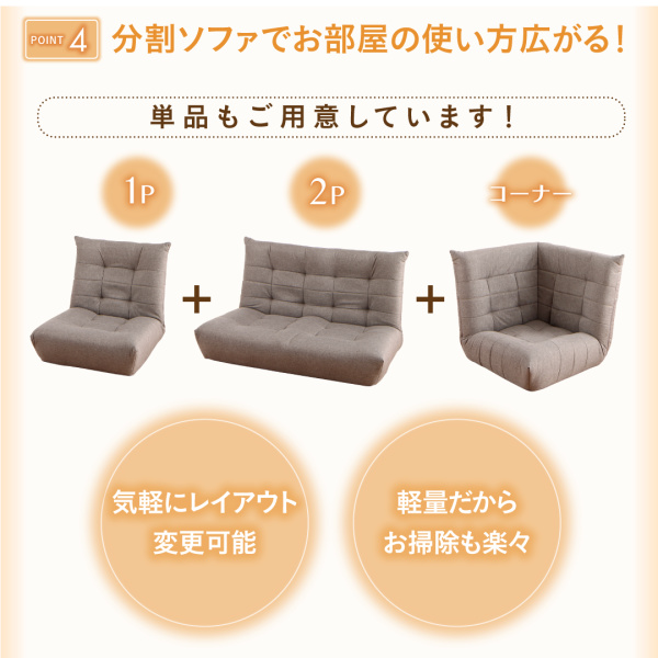リクライニングフロアコーナーソファ Riege リージュ 商品説明画像11