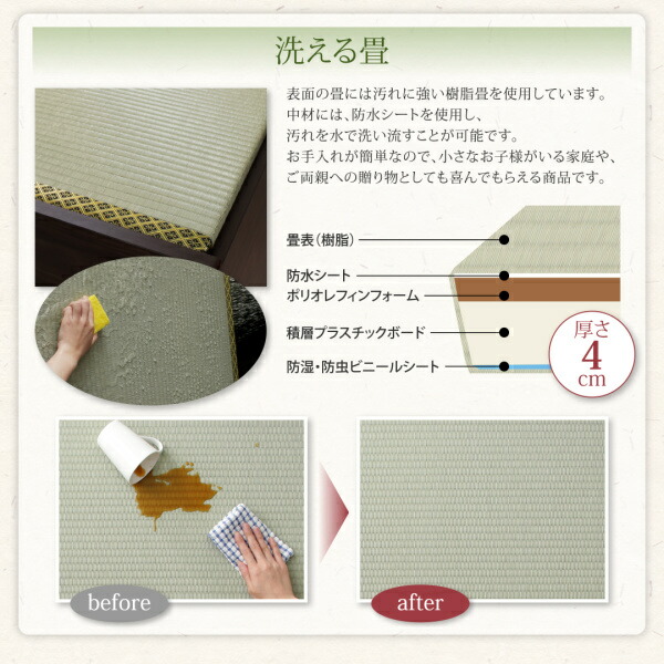 布団が収納できる棚・コンセント付き畳ベッド 商品説明画像14