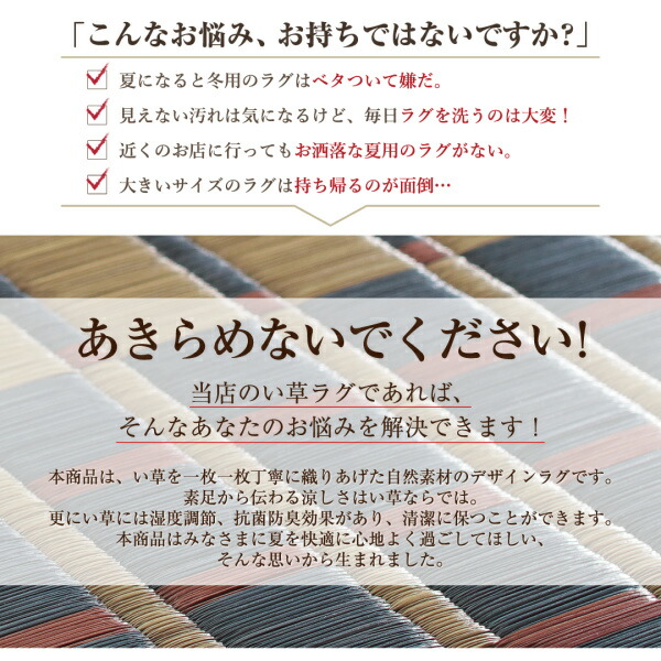 掛川織国産デザインい草ラグ 礎 いしずえ 商品説明画像3