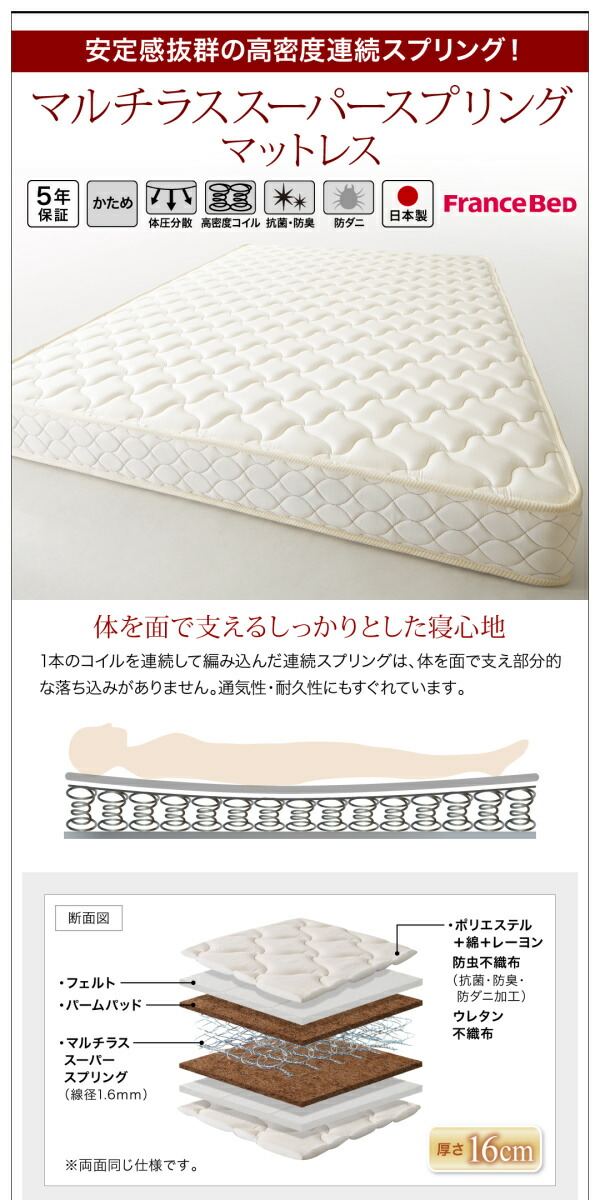 大型サイズ跳ね上げ収納ベッド Cervin セルヴァン (ベッドフレームのみ / クイーン(SS×2) / ダークブラウン / -　[No.100049715]) 商品説明画像26