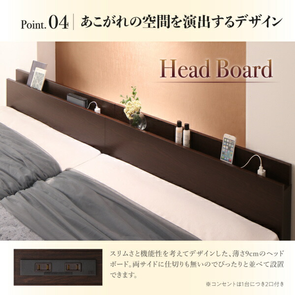 棚・コンセント付大型サイズ跳ね上げ収納ベッド Landelutz ランデルッツ (ベッドフレームのみ / クイーン(SS×2) / ダークブラウン / -　[No.100049977]) 商品説明画像8