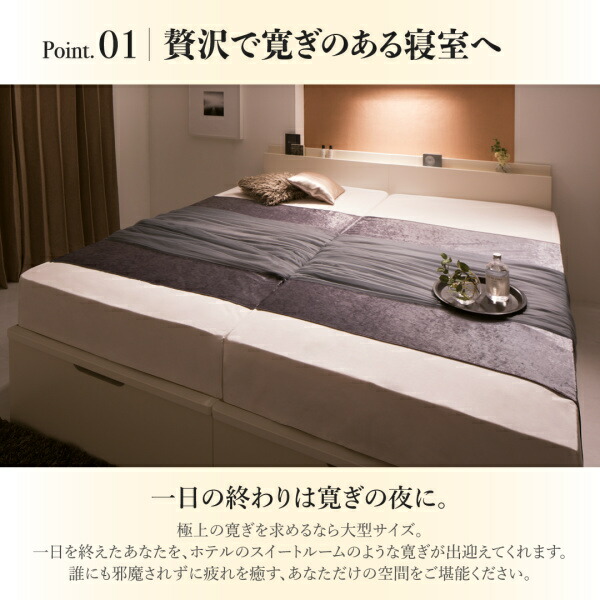 棚・コンセント付大型サイズ跳ね上げ収納ベッド Landelutz ランデルッツ 商品追加画像4