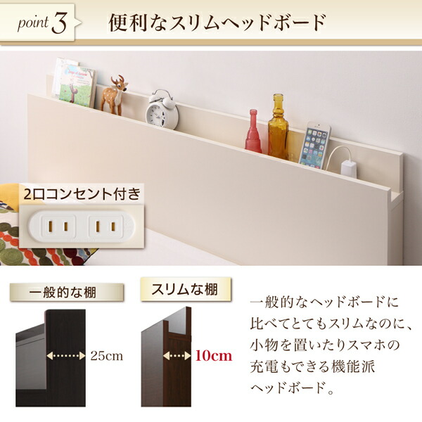 棚コンセント付ファミリー収納ベッド Kirchen キルヒェン 商品追加画像11