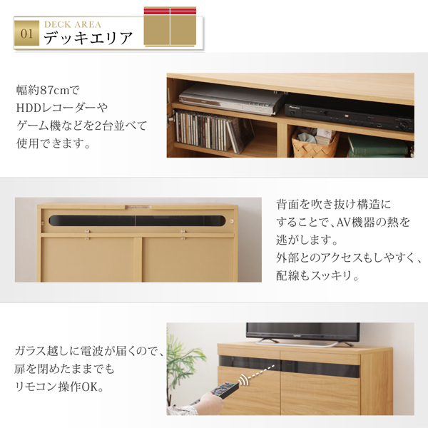 薄型ハイタイプテレビボード ROVER ローバー 商品説明画像8