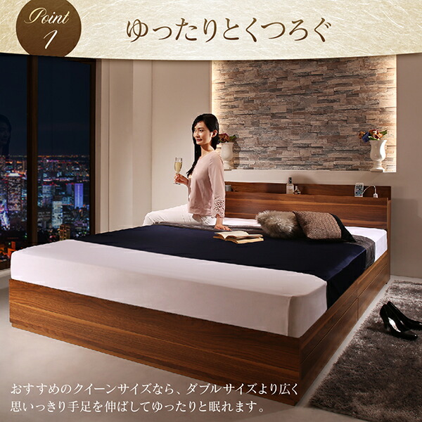 棚・コンセント付収納ベッド Irvine アーヴァイン 商品追加画像4