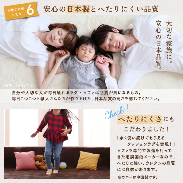 こたつに合わせるマイクロファイバークッションラグ 商品説明画像10