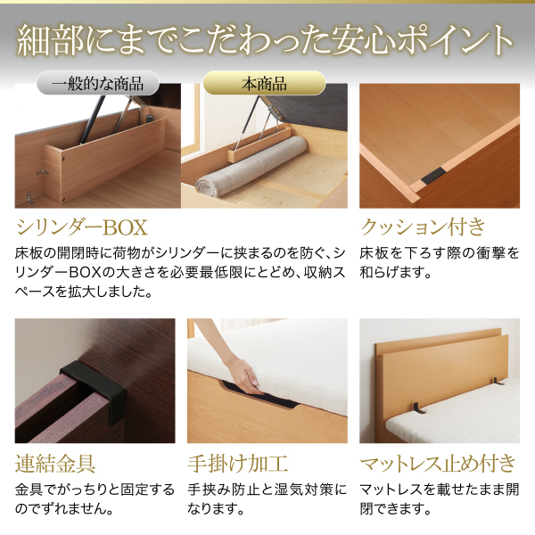 大型跳ね上げすのこベッド S-Breath エスブレス 商品説明画像13