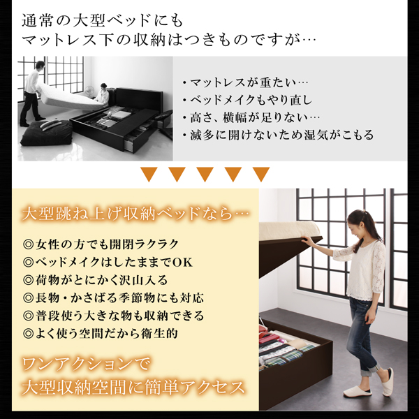 モダンライト大型跳ね上げ収納ベッド Nataliya ナターリヤ (ベッドフレームのみ / クイーン(SS×2) / 深さレギュラー / -　[No.100053568]) 商品説明画像7