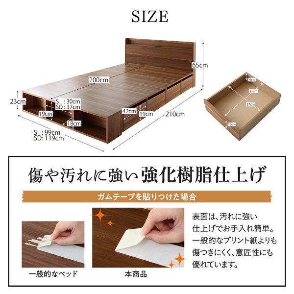 シェルフ棚コンセント付きベッド Finbro フィンブロ 商品説明画像12