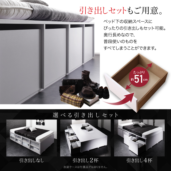 棚・コンセント付き収納ケースも入る大容量デザイン収納ベッド Liebe リーベ 商品説明画像6