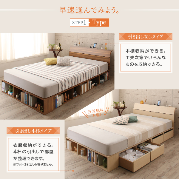 コンセント付引き出し・本棚収納付ベッド 読夢 TOKUMU トクム 商品説明画像12