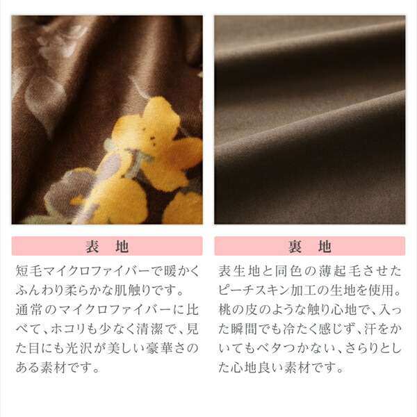マイクロファイバー水彩タッチ花柄デザインこたつ布団 Amabel アマベル 商品説明画像4