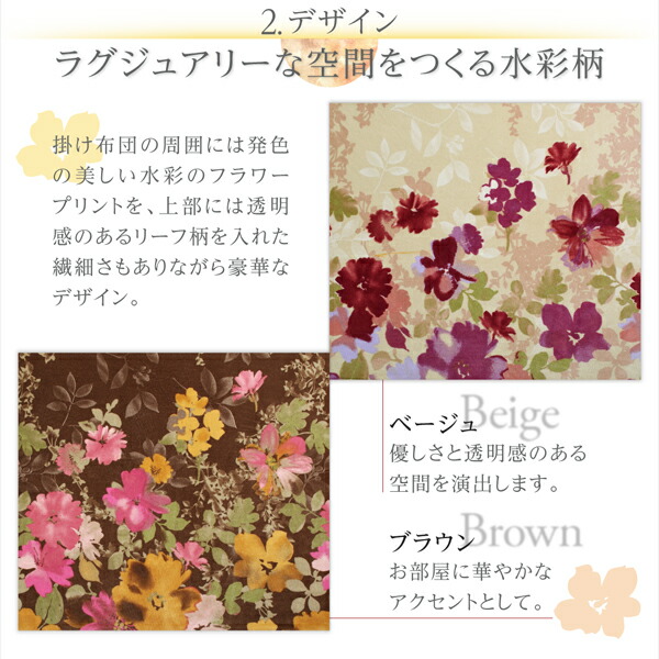 マイクロファイバー水彩タッチ花柄デザインこたつ布団 Amabel アマベル 商品追加画像6
