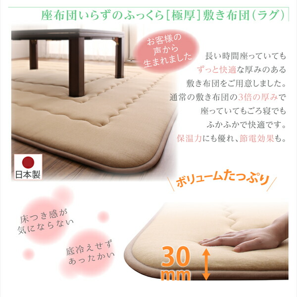 マイクロファイバー水彩タッチ花柄デザインこたつ布団 Amabel アマベル 商品追加画像9