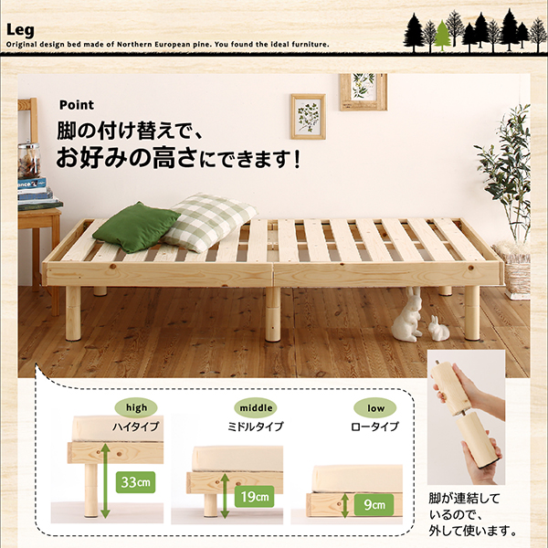 コンパクト天然木すのこベッド minicline ミニクライン 商品説明画像9