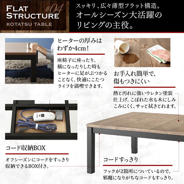 古木風ヴィンテージデザインこたつ Nostalwood FK ノスタルウッド エフケー 商品追加画像13