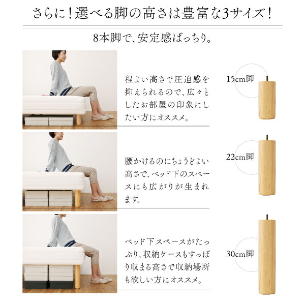 モダンカバーリング脚付きマットレスベッド 商品追加画像18