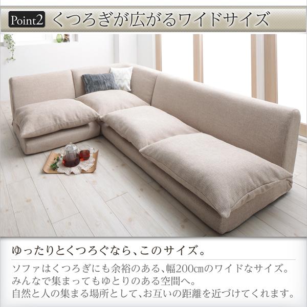 リクライニングフロアコーナーソファ surnia サニア 商品説明画像6