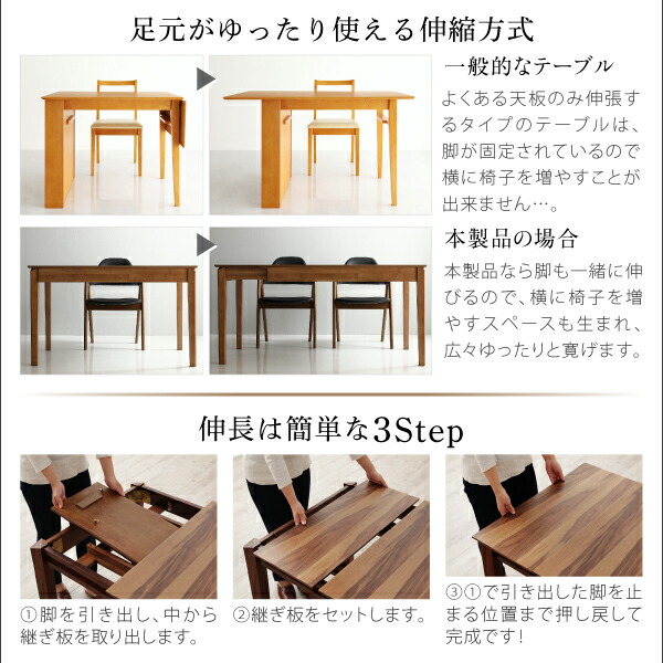 モダンデザイン伸縮式ダイニングセット Monoce モノーチェ 商品説明画像7