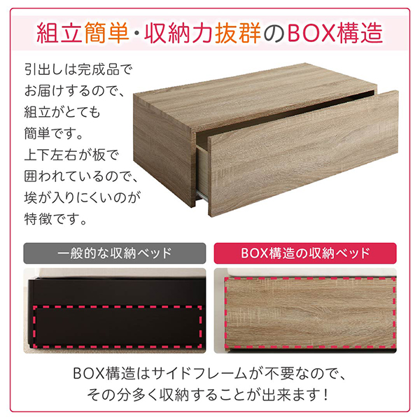 ワンルームにぴったりなコンパクト収納ベッド 商品説明画像6