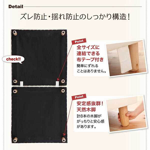 移動・搬入・掃除がらくらく 分割式脚付きマットレスベッド | 家具専門