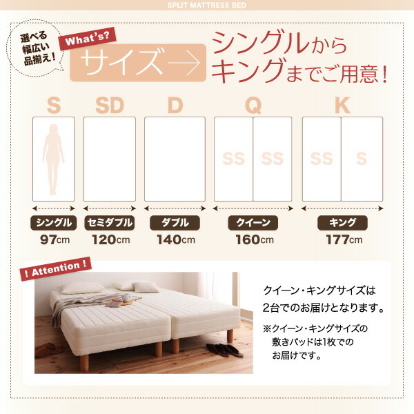 移動・搬入・掃除がらくらく 分割式脚付きマットレスベッド (ボンネルコイルマットレス / 敷きパッドなし / シングル / -　[No.100076820]) 商品説明画像6