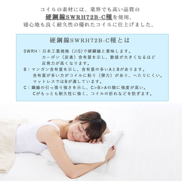 腰をしっかり支える通気性ボンネルコイルマットレス 商品説明画像6