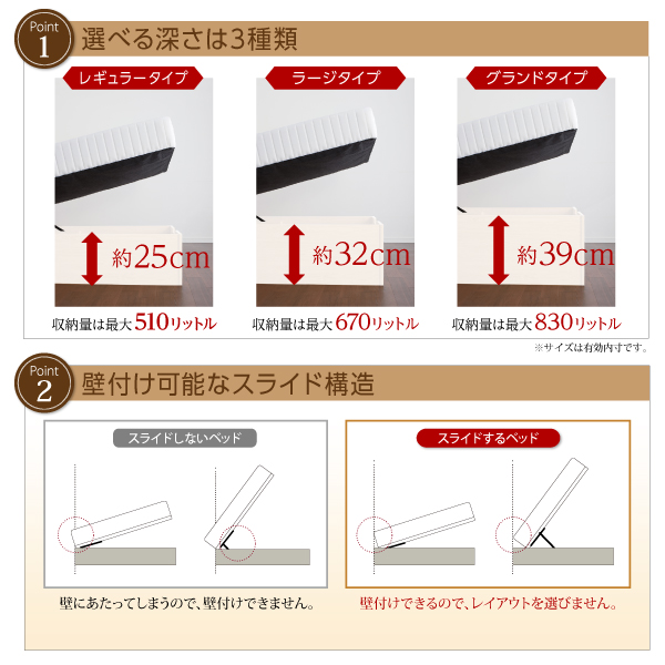 通気性抜群スライド本棚付き跳ね上げ収納ベッド Breath-IN ブレスイン 商品説明画像8