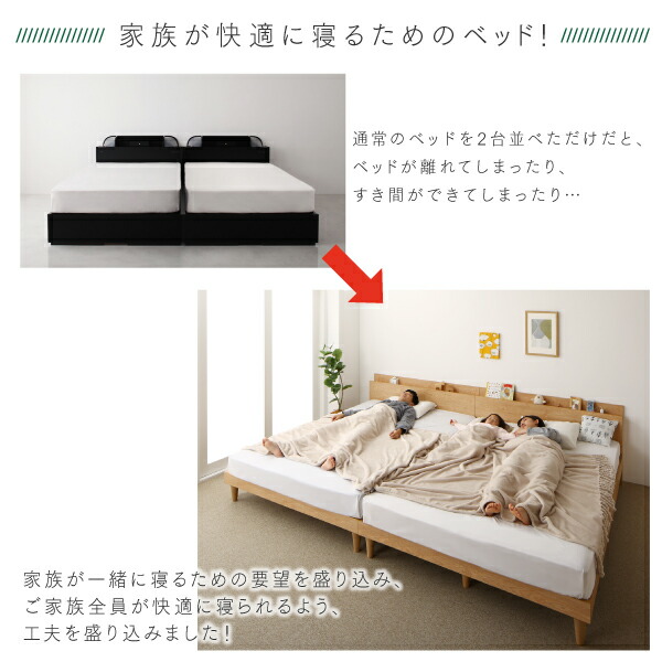 棚コンセント付きツイン連結すのこファミリーベッド Famine ファミネ 商品追加画像5