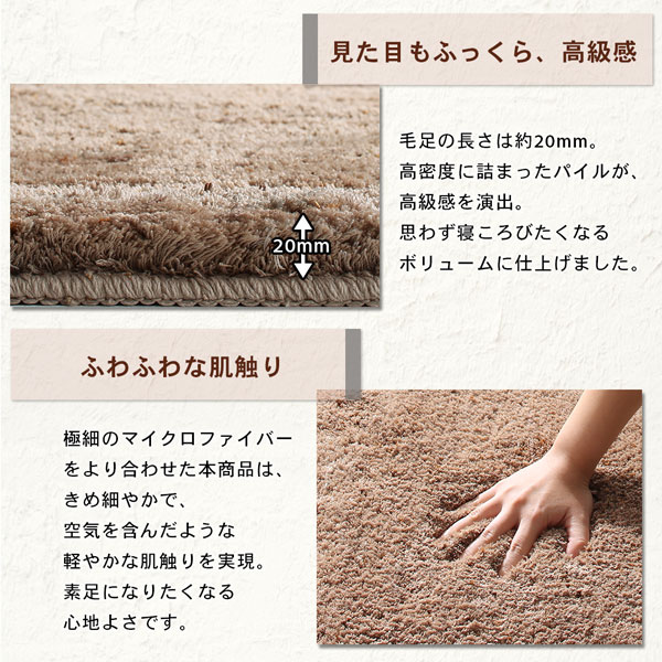 ふわふわボリュームの洗えるミックスカラーシャギーラグ Morful モルフル 商品追加画像5