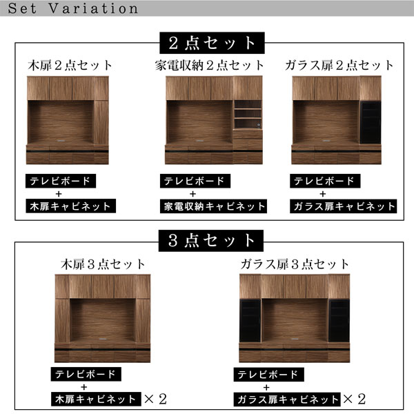 ハイタイプテレビボードシリーズ Glass line グラスライン (キャビネットセット) 商品説明画像17