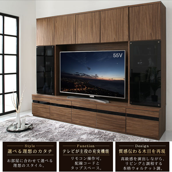 ハイタイプテレビボードシリーズ Glass line グラスライン (キャビネットセット) 商品追加画像3