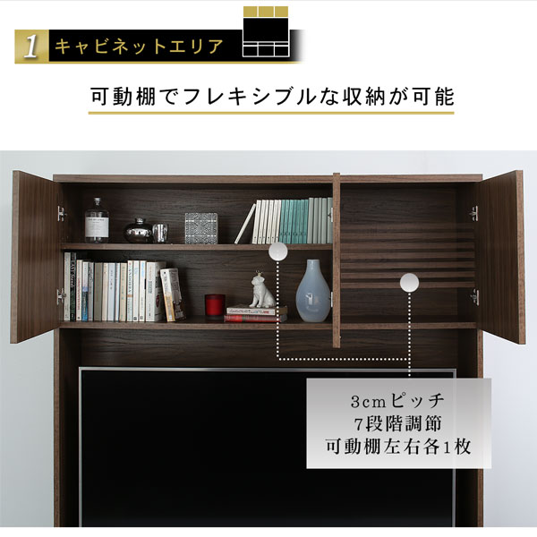 ハイタイプテレビボードシリーズ Glass line グラスライン (キャビネットセット) 商品追加画像7