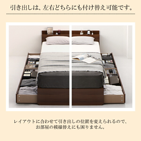 清潔に眠れる棚・コンセント付きすのこ収納ベッド Anela アネラ 商品追加画像8